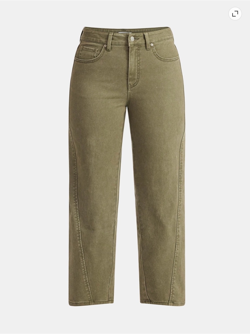 High-Rise Olive Women’s Barrel Jeans
